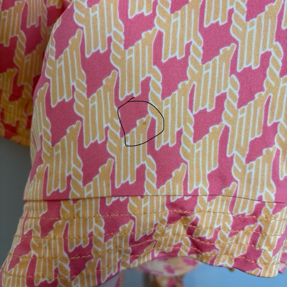 Lilly Pulitzer Colleen Silk Dress Printed Apricot‎ Armstrong Houndstooth Size 10 - Picture 11 of 11